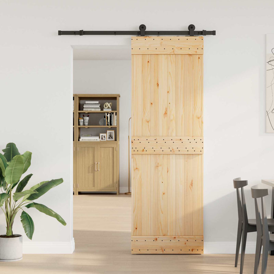 Schuifdeur NARVIK Naturel en Zwart 70 x 210 cm (152,5 cm)