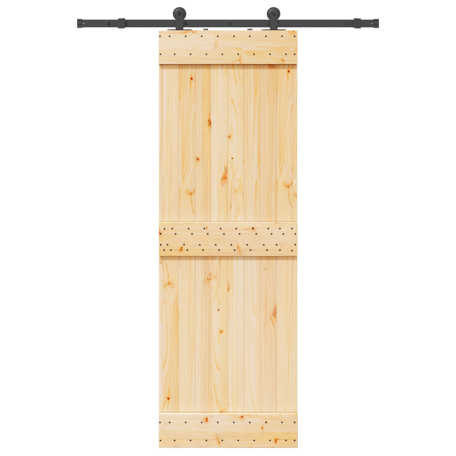 Schuifdeur NARVIK Naturel en Zwart 70 x 210 cm (152,5 cm)