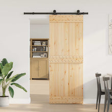 Schuifdeur NARVIK Naturel en Zwart 80 x 210 cm (152,5 cm)