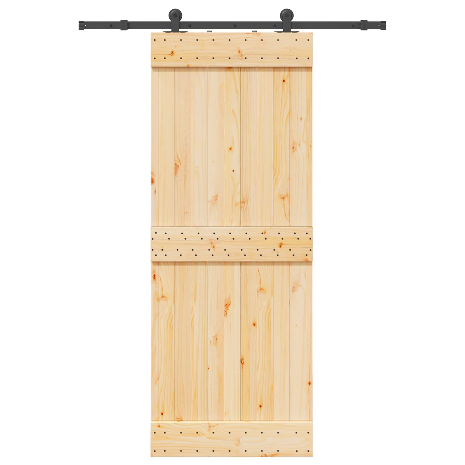 Schuifdeur NARVIK Naturel en Zwart 80 x 210 cm (152,5 cm)