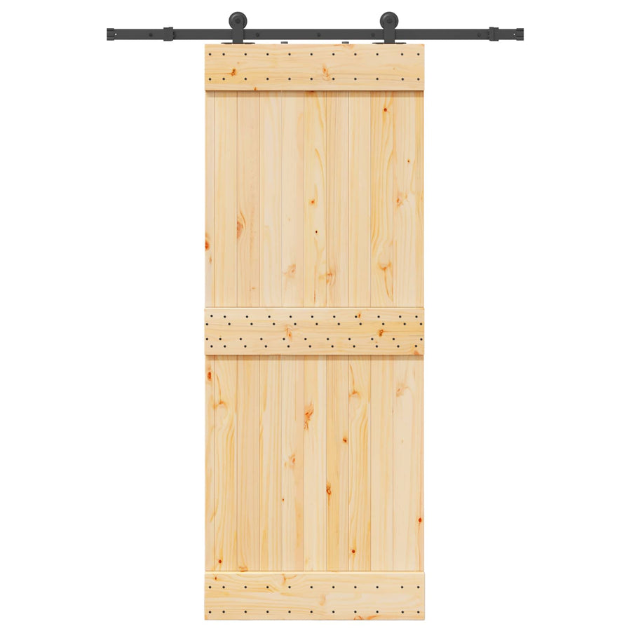 Schuifdeur NARVIK Naturel en Zwart 80 x 210 cm (152,5 cm)