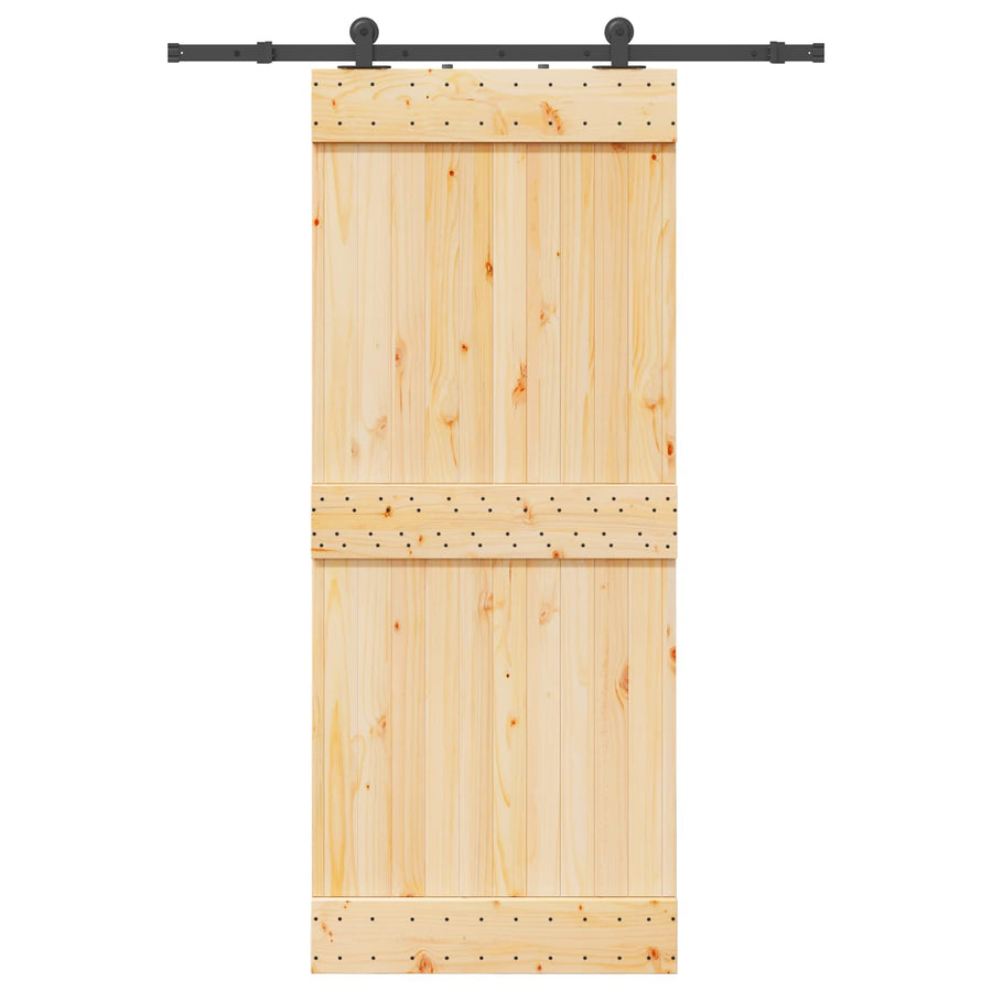Schuifdeur NARVIK Naturel en Zwart 85 x 210 cm (152,5 cm)