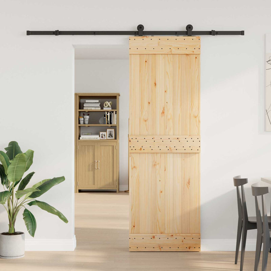Schuifdeur NARVIK Naturel en Zwart 70 x 210 cm (213,5 cm)