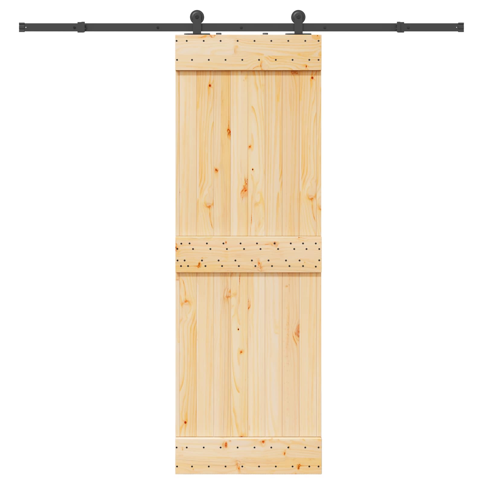 Schuifdeur NARVIK Naturel en Zwart 70 x 210 cm (213,5 cm)
