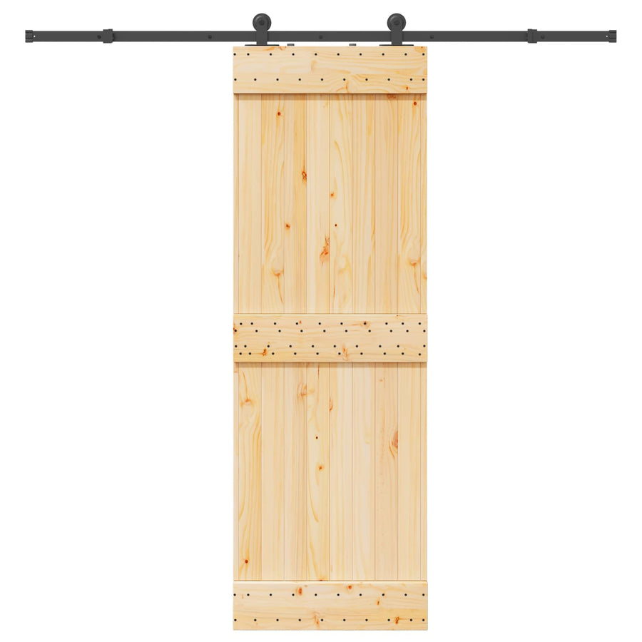 Schuifdeur NARVIK Naturel en Zwart 70 x 210 cm (213,5 cm)