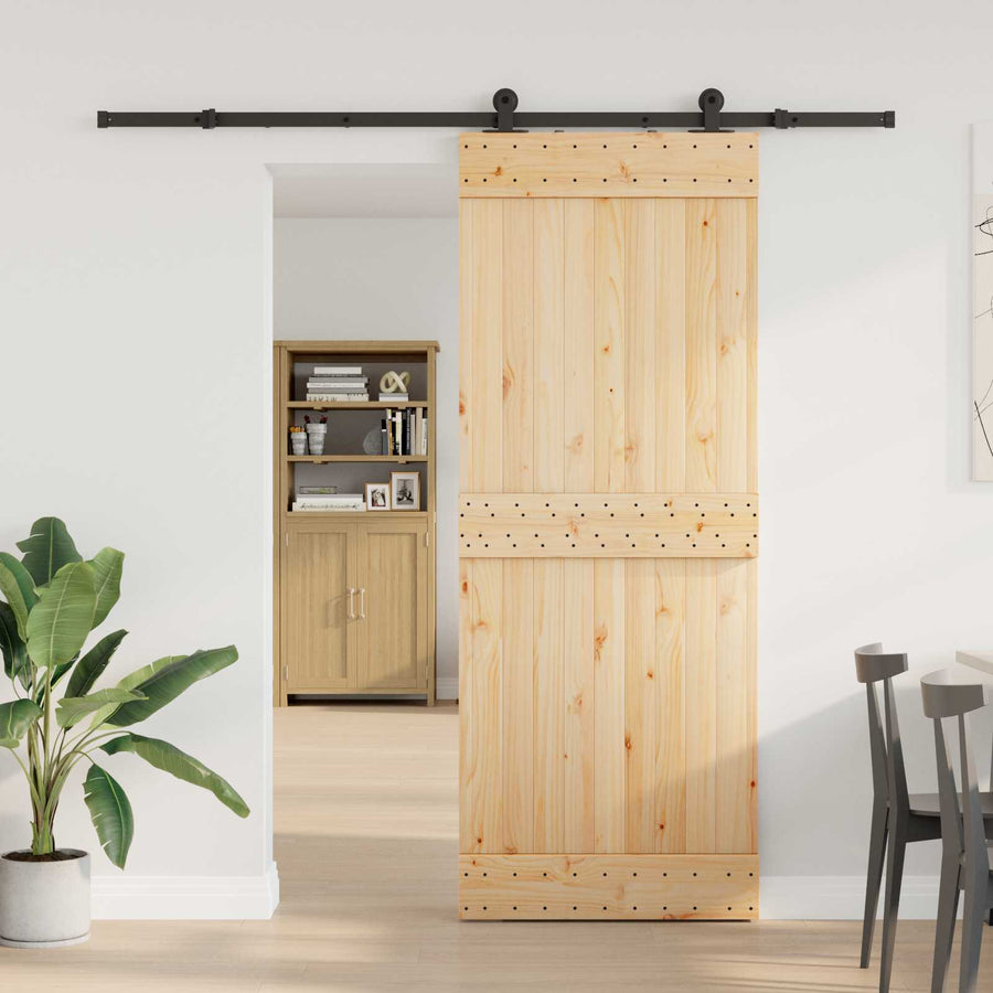 Schuifdeur NARVIK 80 x 210 cm (213,5 cm) Naturel en Zwart