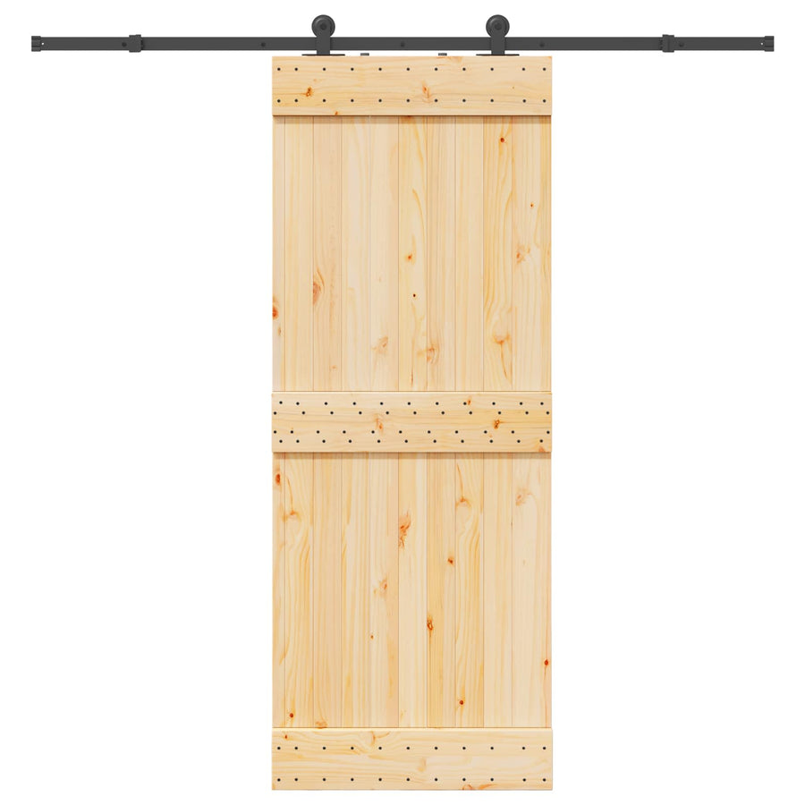 Schuifdeur NARVIK 80 x 210 cm (213,5 cm) Naturel en Zwart