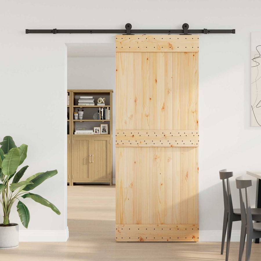 Schuifdeur NARVIK 85 x 210 cm (213,5 cm) Naturel en Zwart