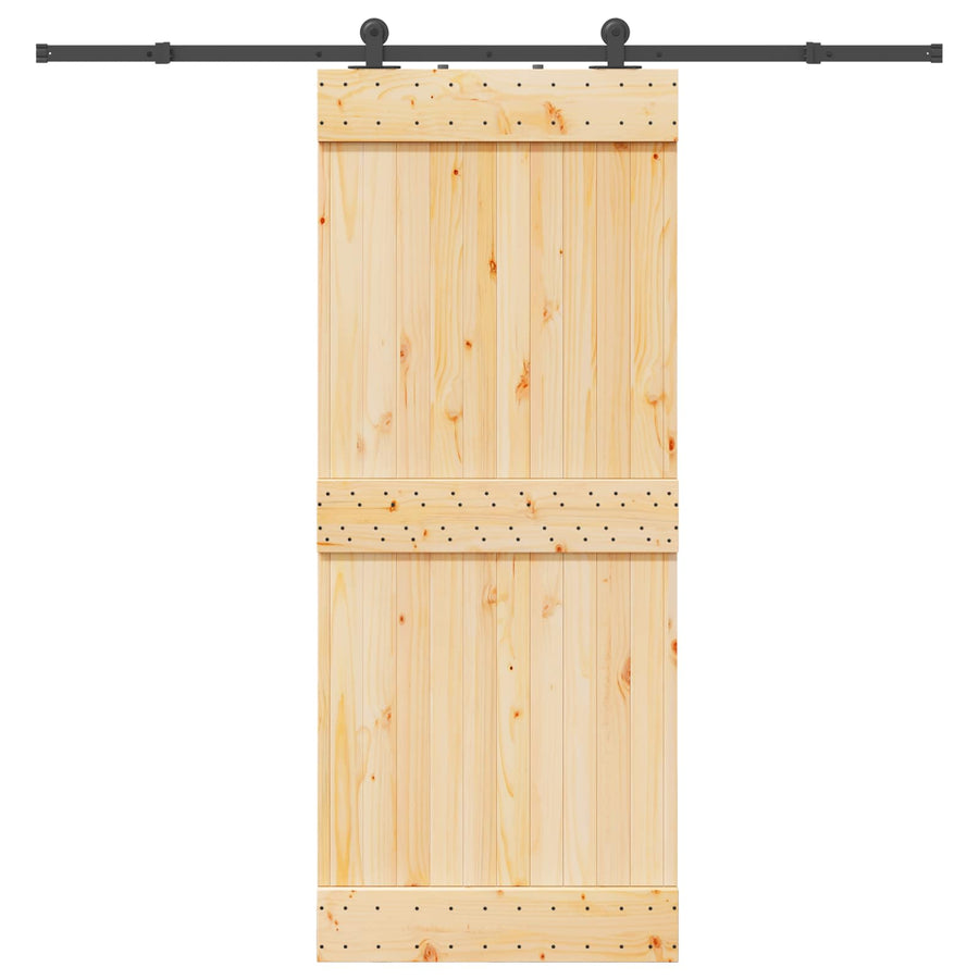 Schuifdeur NARVIK 85 x 210 cm (213,5 cm) Naturel en Zwart