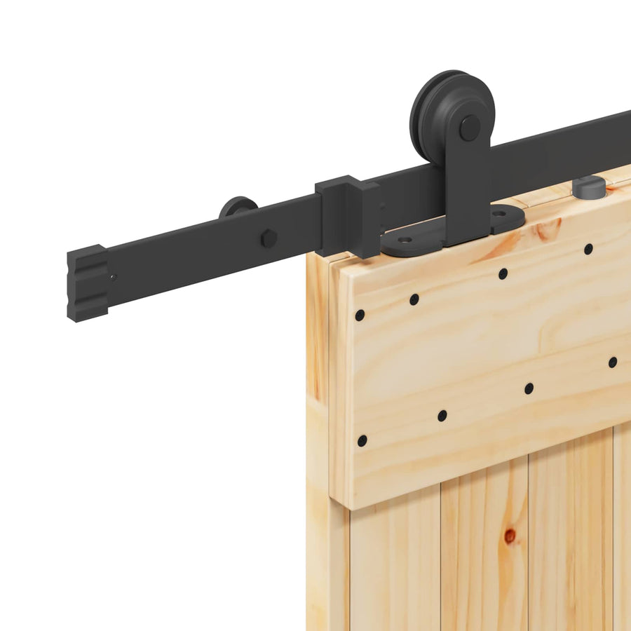 Schuifdeur NARVIK Naturel en Zwart 90 x 210 cm (213,5 cm)