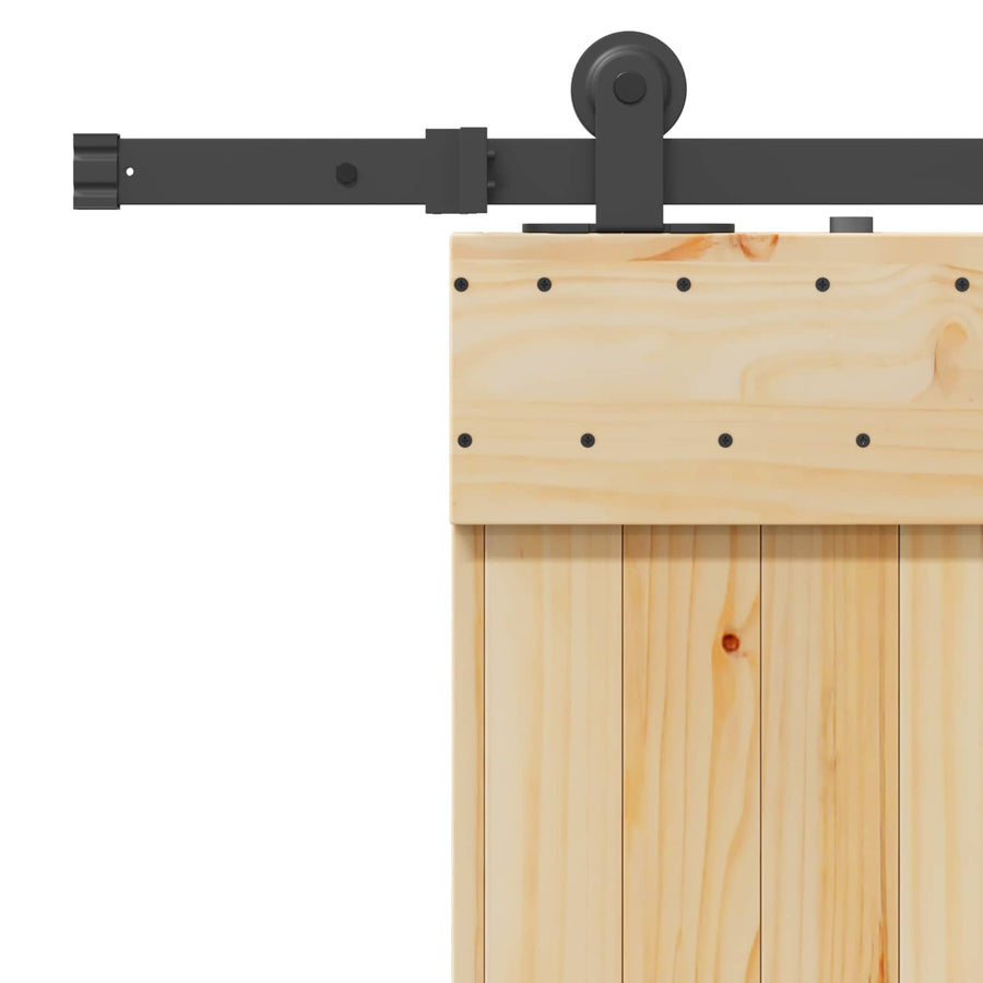 Schuifdeur NARVIK Naturel en Zwart 90 x 210 cm (213,5 cm)