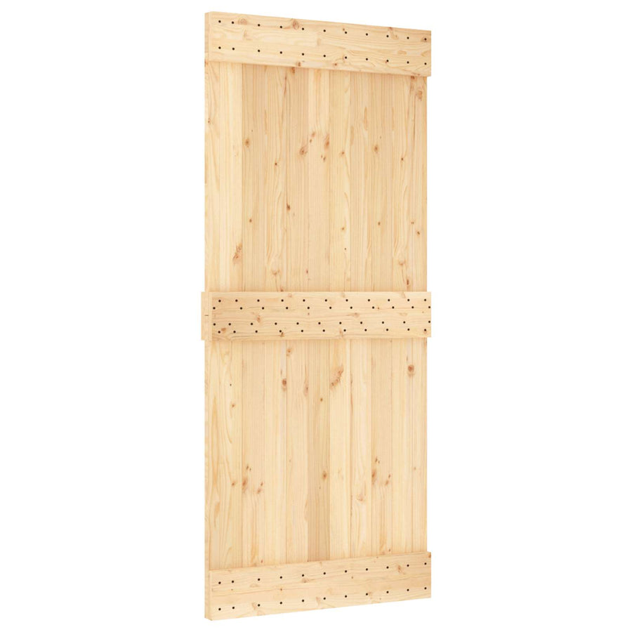 Schuifdeur NARVIK Naturel en Zwart 90 x 210 cm (213,5 cm)