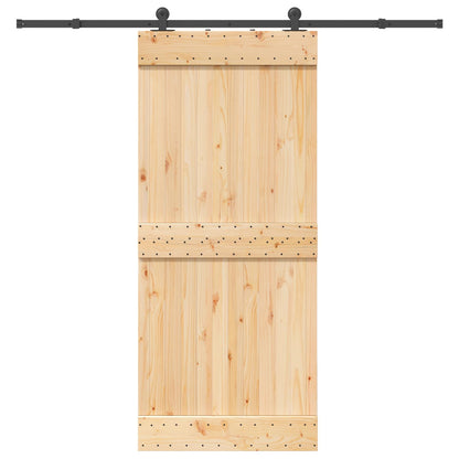 Schuifdeur NARVIK Naturel en Zwart 90 x 210 cm (213,5 cm)