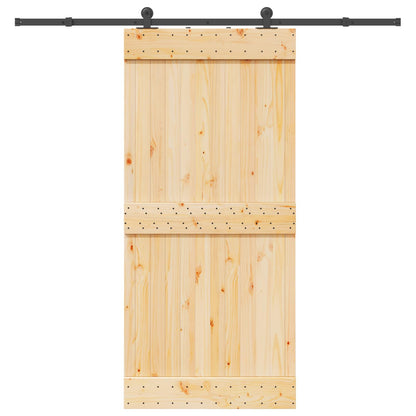 Schuifdeur NARVIK Naturel en Zwart 95 x 210 cm (213,5 cm)