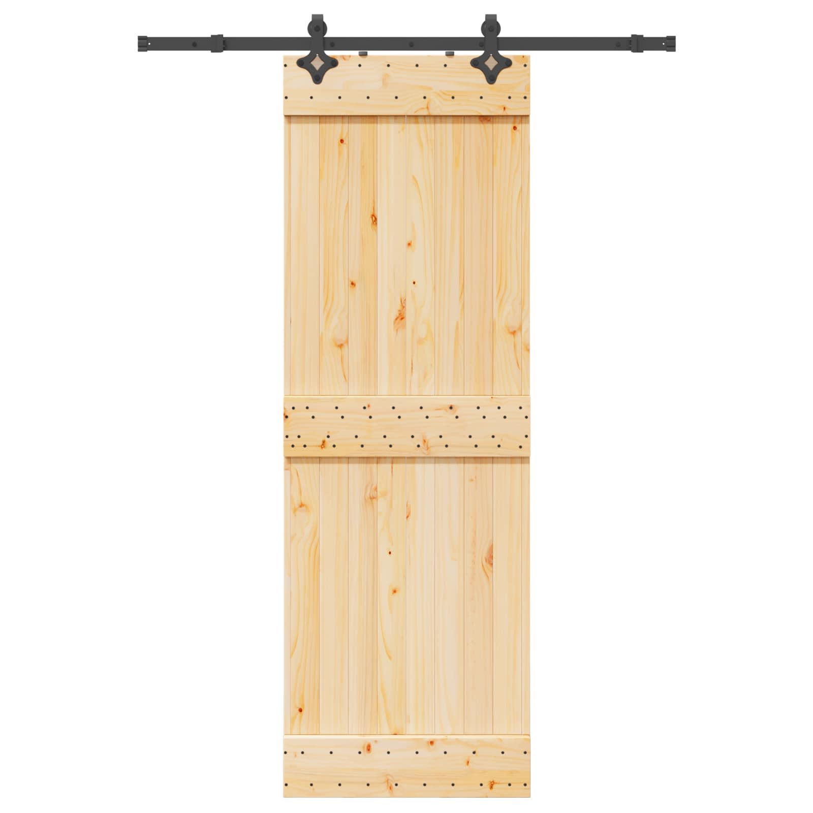 Schuifdeur NARVIK Naturel en Zwart 70 x 210 cm (152,5 cm)