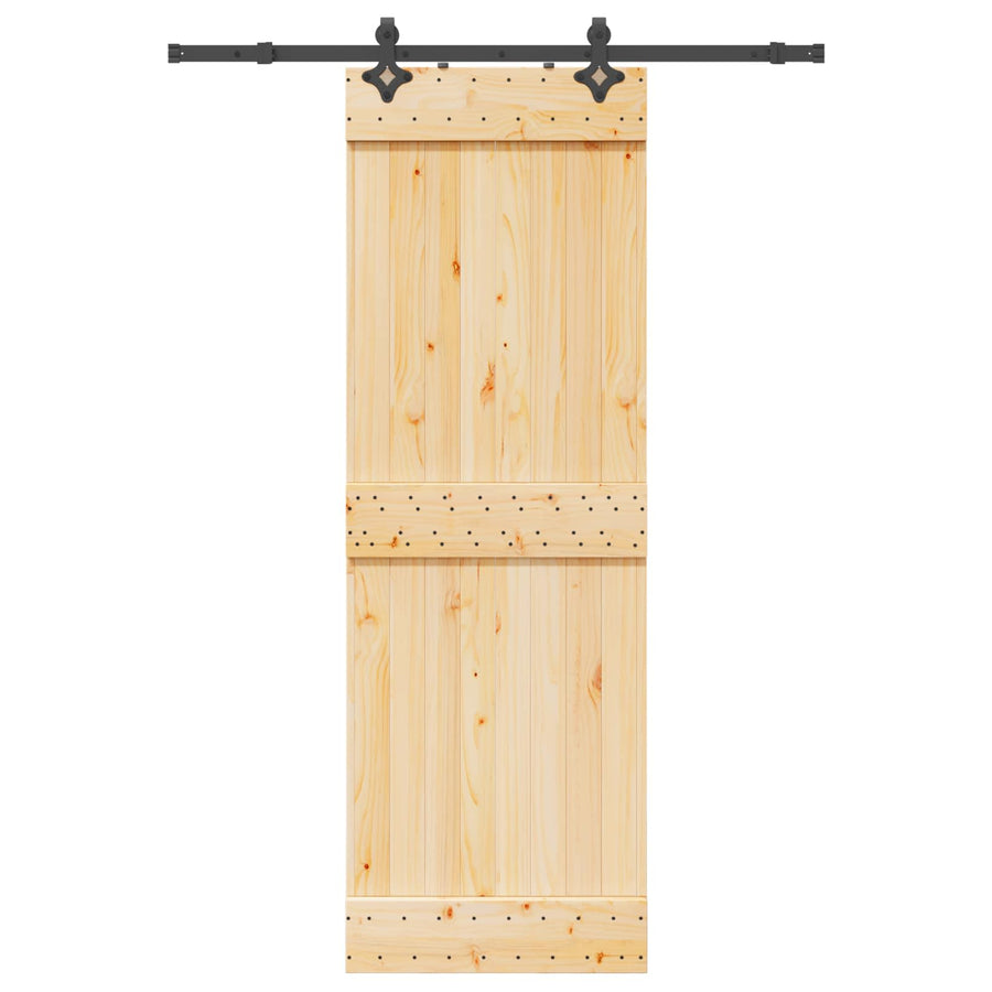 Schuifdeur NARVIK Naturel en Zwart 70 x 210 cm (152,5 cm)