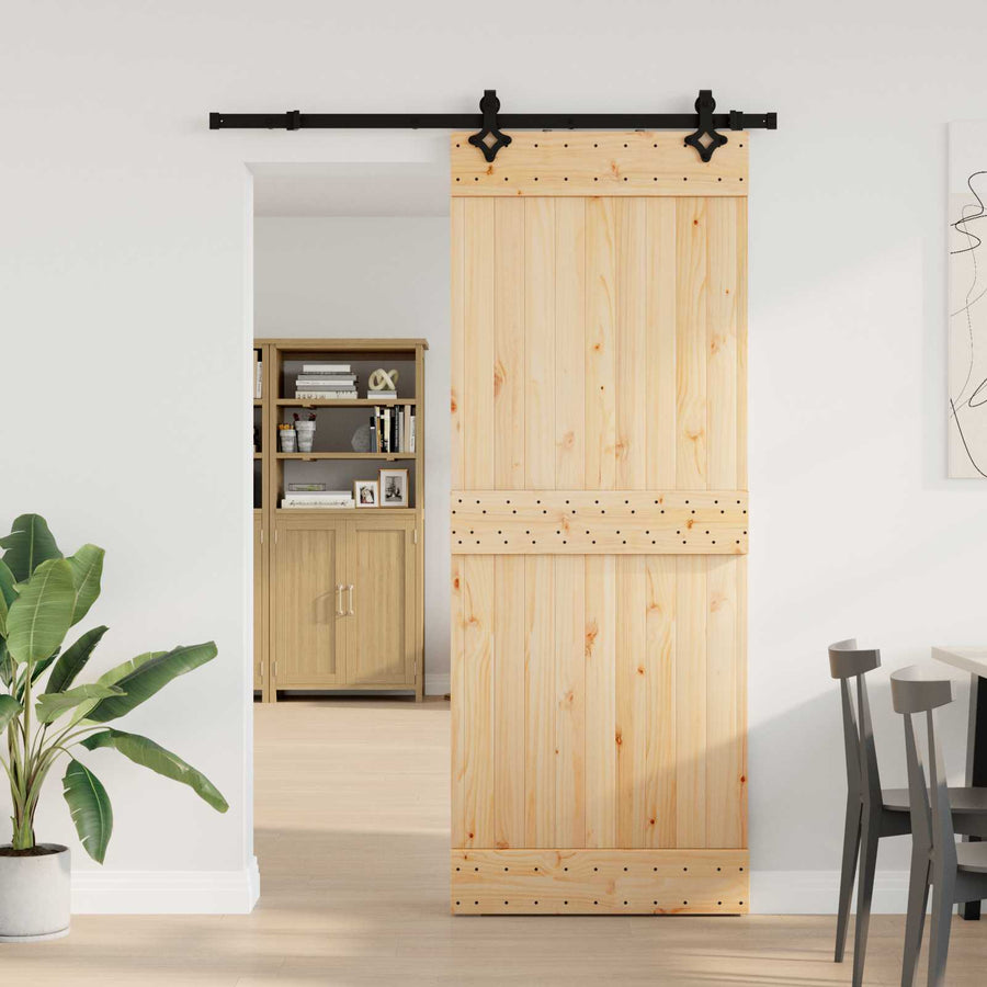 Schuifdeur NARVIK Naturel en Zwart 80 x 210 cm (152,5 cm)