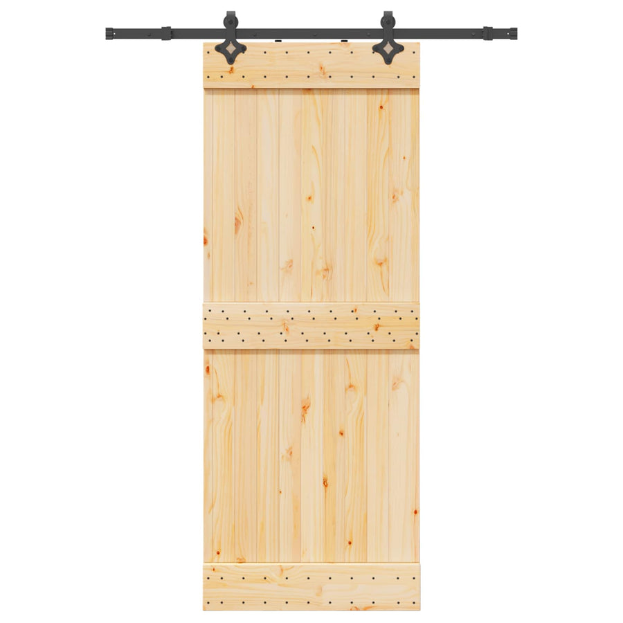 Schuifdeur NARVIK Naturel en Zwart 80 x 210 cm (152,5 cm)