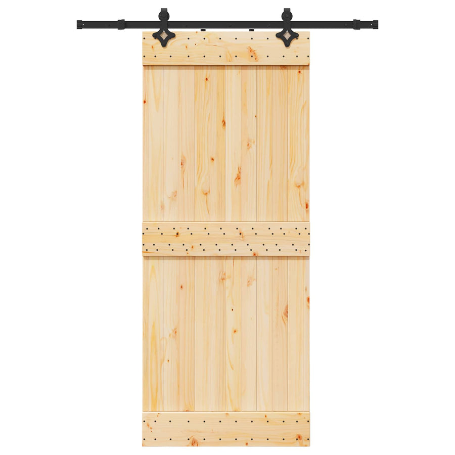 Schuifdeur NARVIK Naturel en Zwart 85 x 210 cm (152,5 cm)