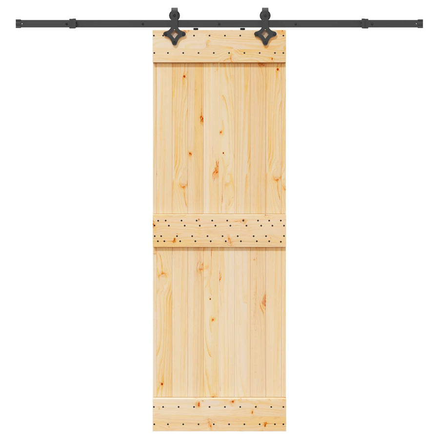 Schuifdeur NARVIK Naturel en Zwart 70 x 210 cm (213,5 cm)