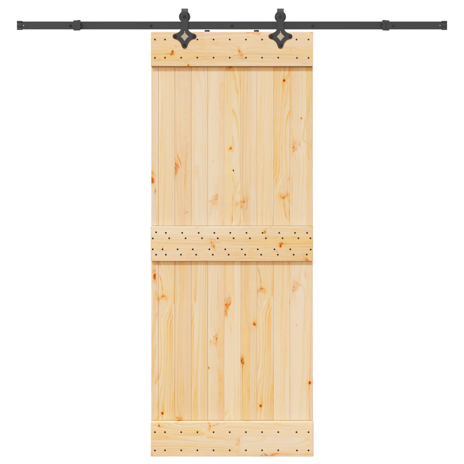 Schuifdeur NARVIK Naturel en Zwart 80 x 210 cm (213,5 cm)
