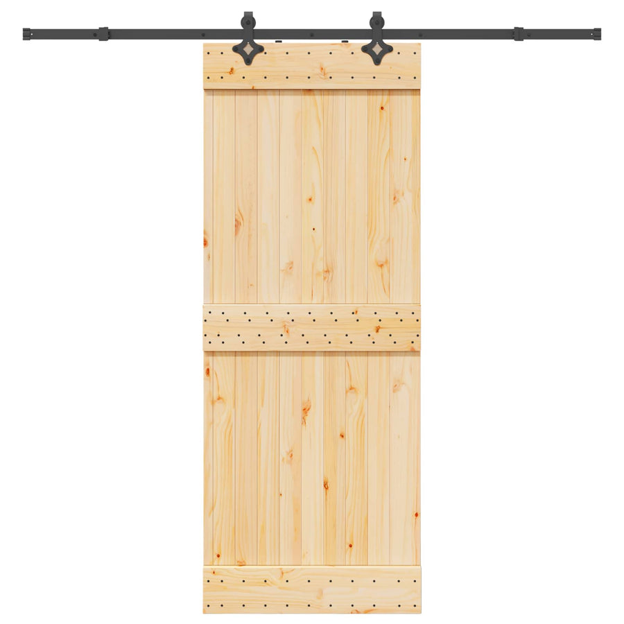 Schuifdeur NARVIK Naturel en Zwart 80 x 210 cm (213,5 cm)