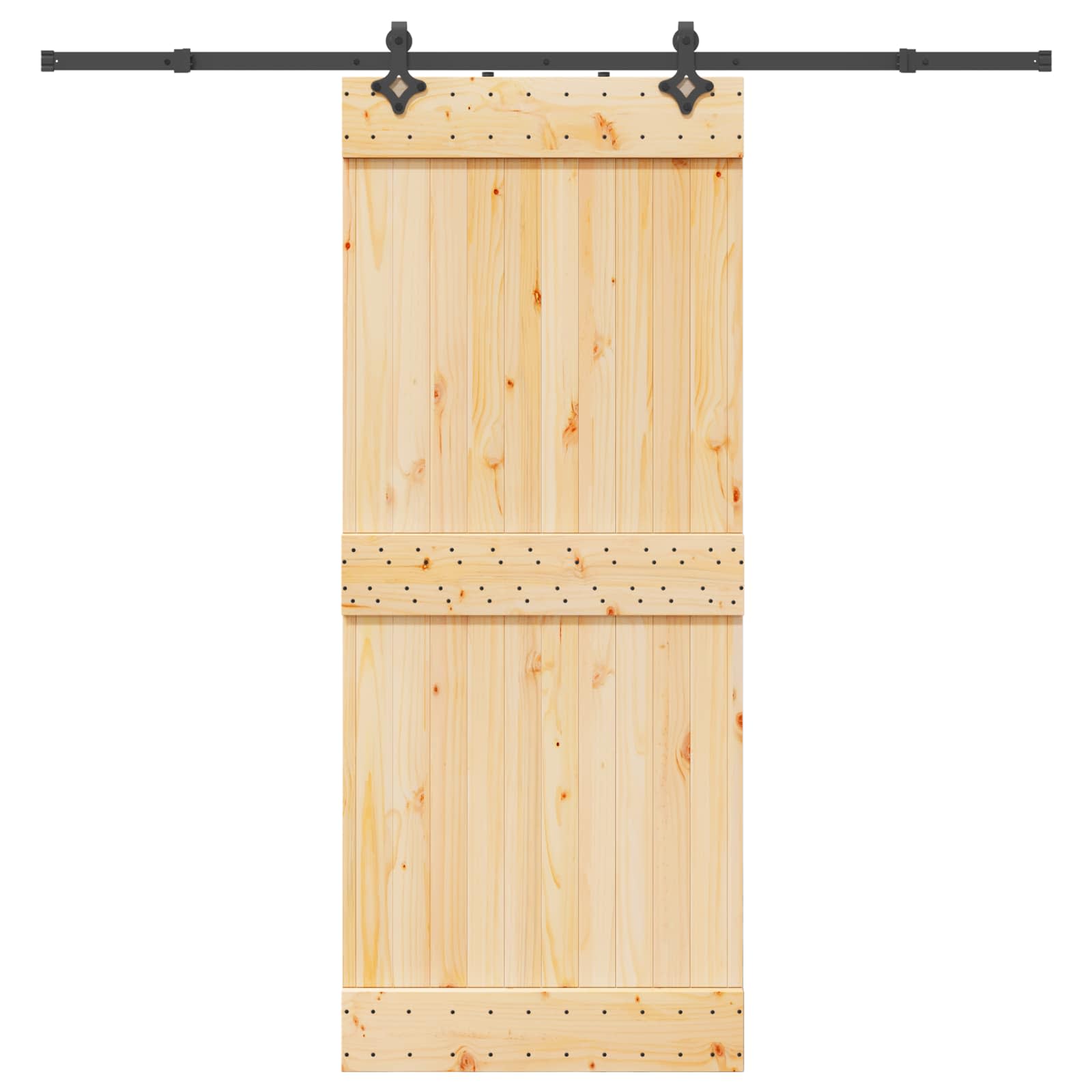 Schuifdeur NARVIK Naturel en Zwart 85 x 210 cm (213,5 cm)