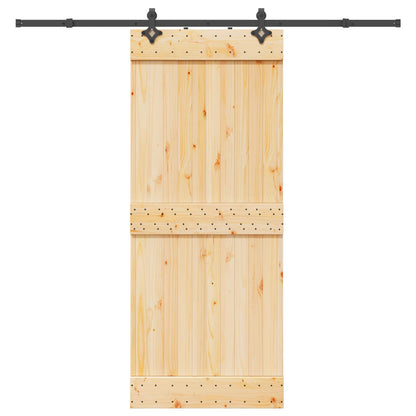 Schuifdeur NARVIK Naturel en Zwart 85 x 210 cm (213,5 cm)