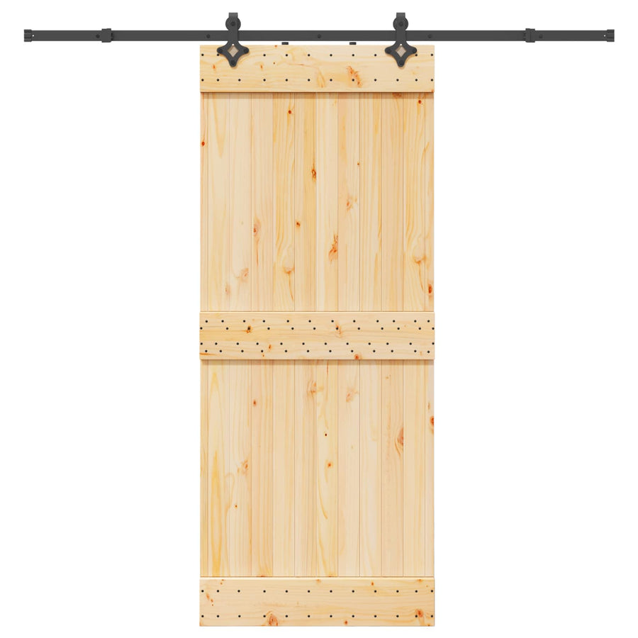 Schuifdeur NARVIK Naturel en Zwart 85 x 210 cm (213,5 cm)