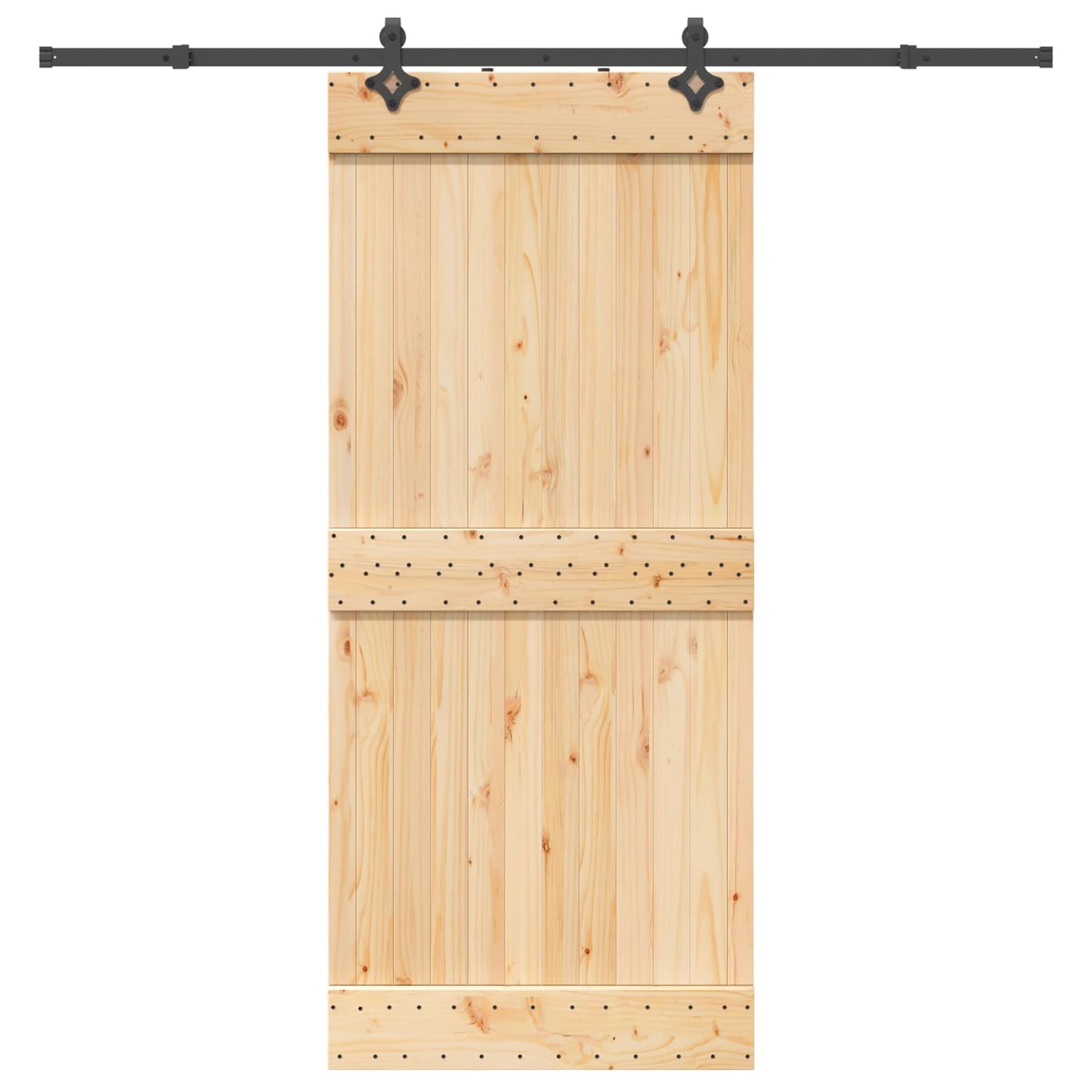 Schuifdeur NARVIK Naturel en Zwart 90 x 210 cm (213,5 cm)