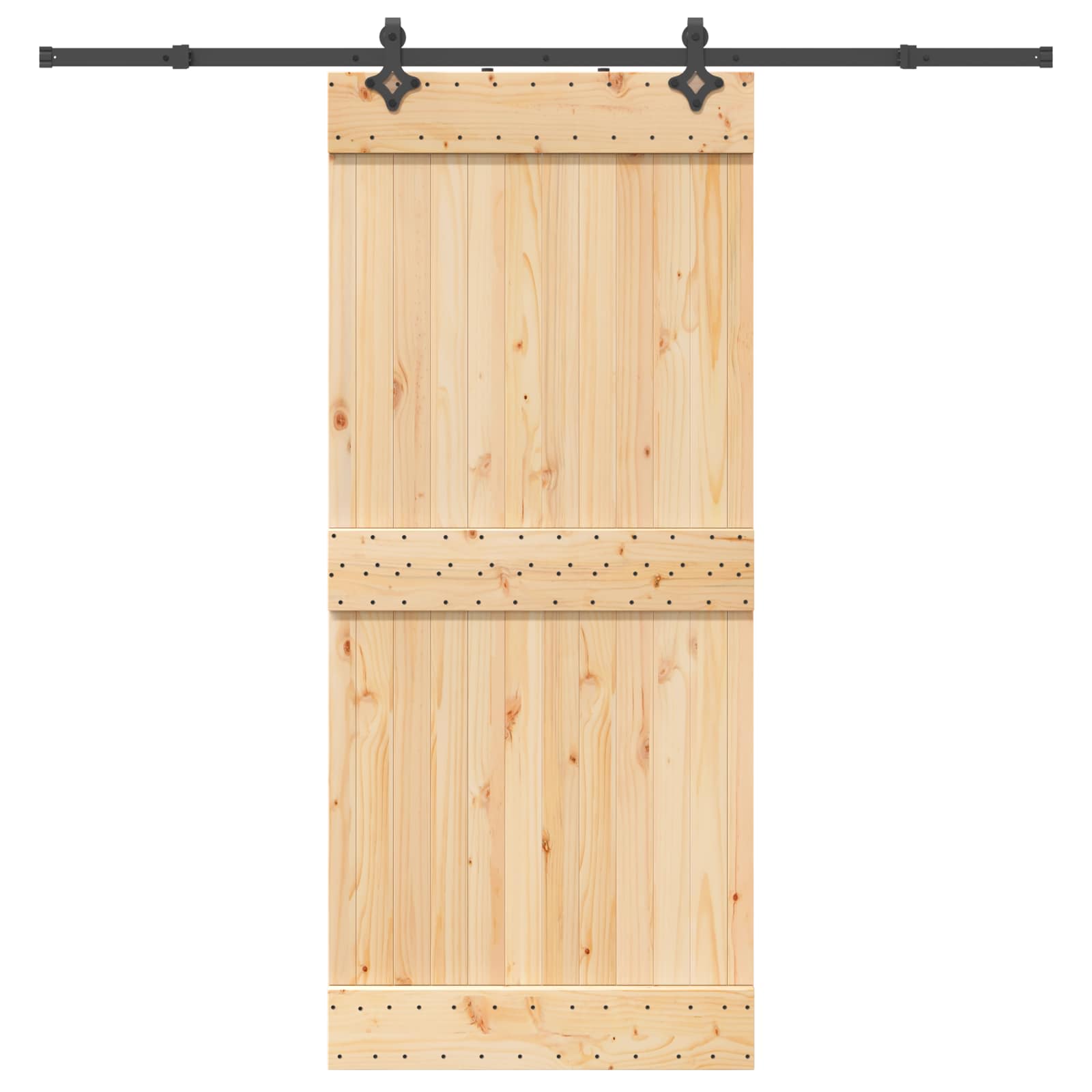 Schuifdeur NARVIK Naturel en Zwart 90 x 210 cm (213,5 cm)