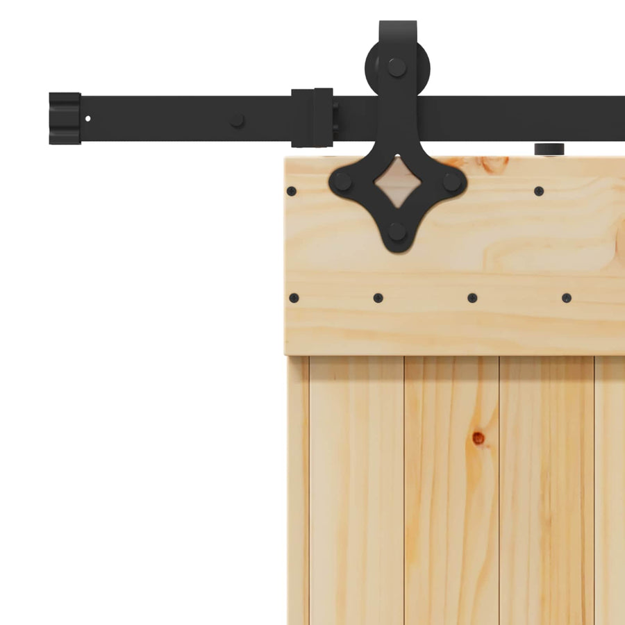 Schuifdeur NARVIK Naturel en Zwart 95 x 210 cm (213,5 cm)