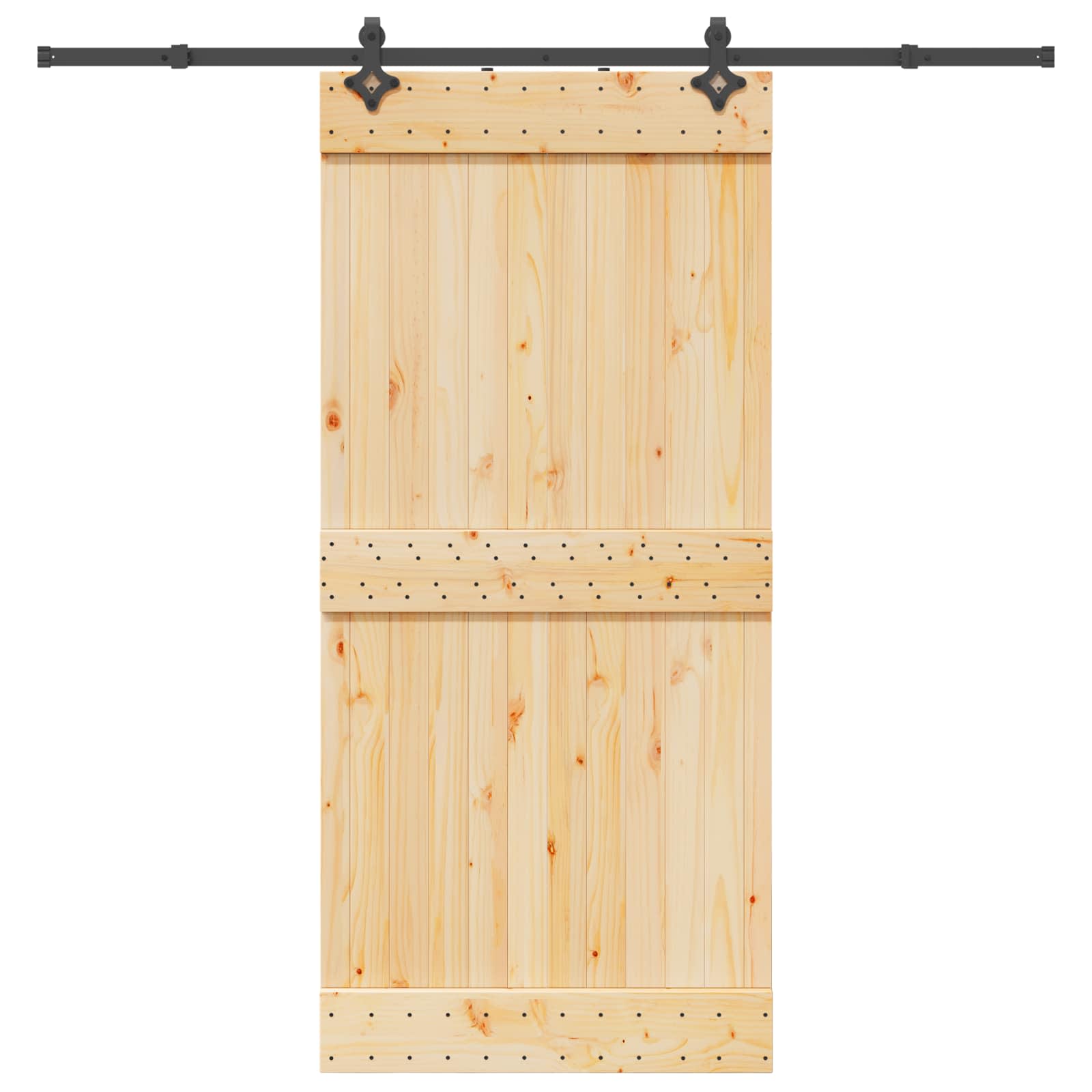 Schuifdeur NARVIK Naturel en Zwart 95 x 210 cm (213,5 cm)