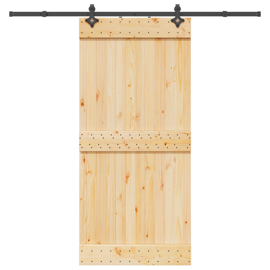 Schuifdeur NARVIK Naturel en Zwart 95 x 210 cm (213,5 cm)