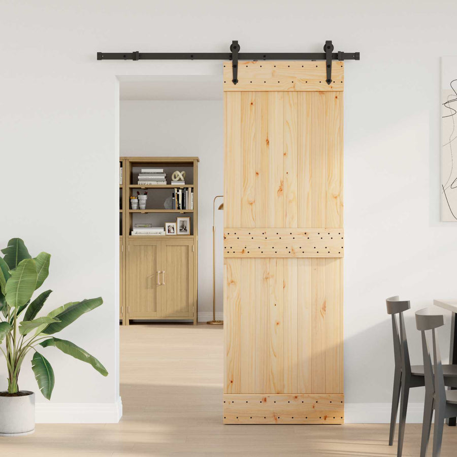Schuifdeur NARVIK Naturel en Zwart 70 x 210 cm (152,5 cm)