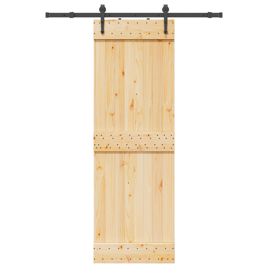Schuifdeur NARVIK Naturel en Zwart 70 x 210 cm (152,5 cm)