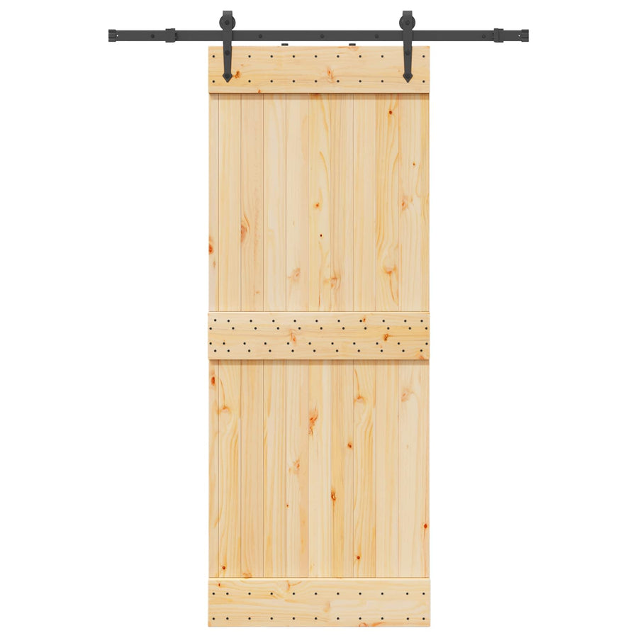 Schuifdeur NARVIK Naturel en Zwart 80 x 210 cm (152,5 cm)