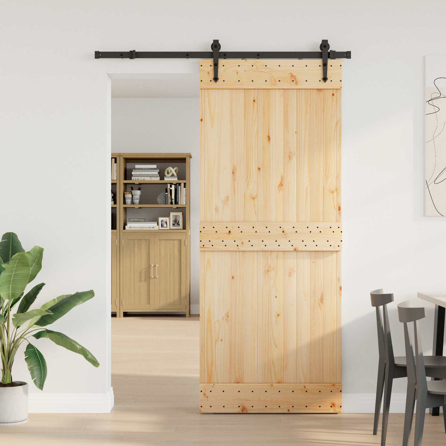 Schuifdeur NARVIK Naturel en Zwart 85 x 210 cm (152,5 cm)