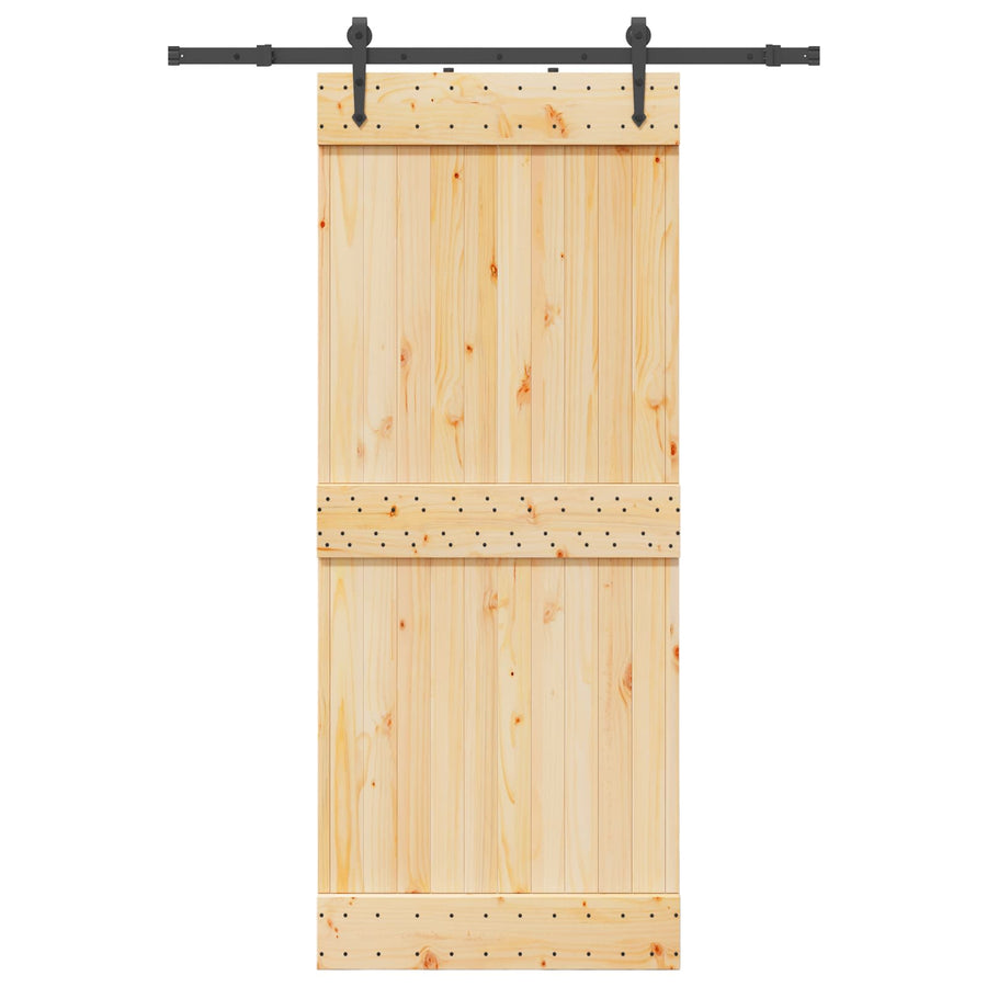 Schuifdeur NARVIK Naturel en Zwart 85 x 210 cm (152,5 cm)