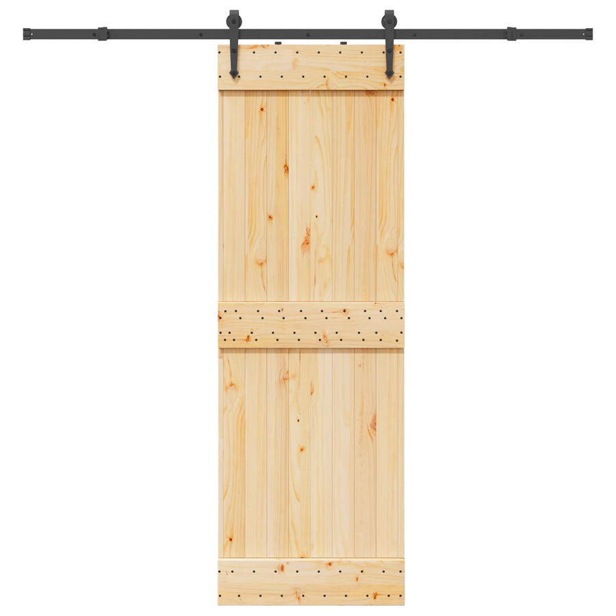 Schuifdeur NARVIK Naturel en Zwart 70 x 210 cm (213,5 cm)