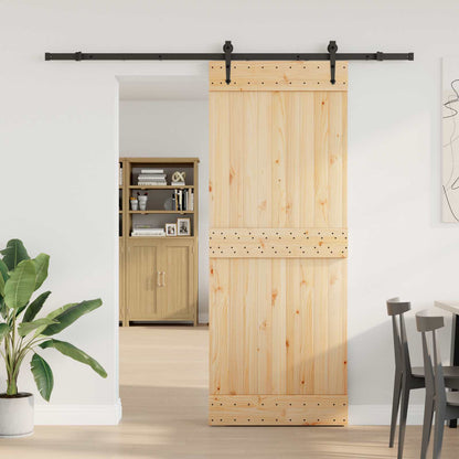 Schuifdeur NARVIK Naturel en Zwart 80 x 210 cm (213,5 cm)