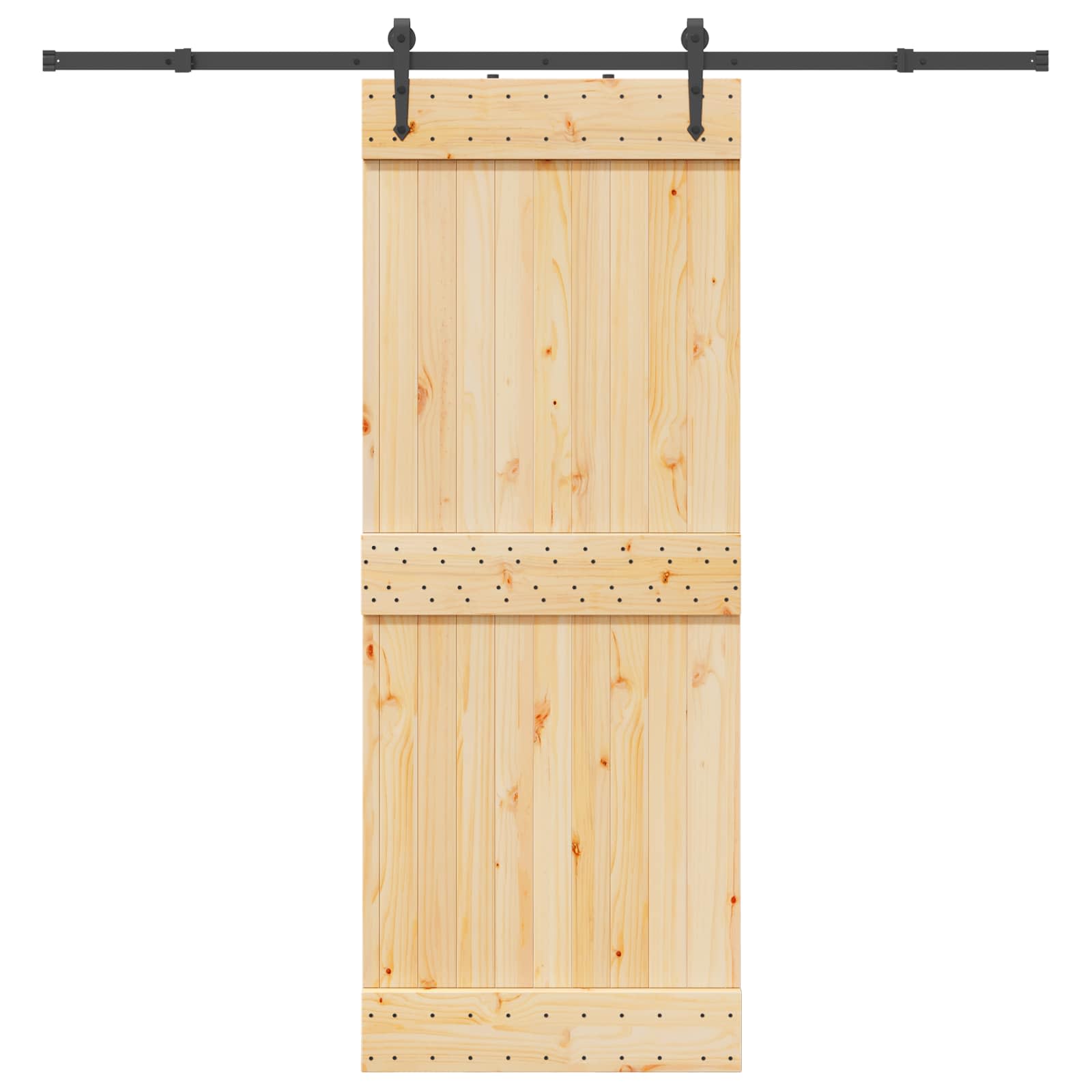 Schuifdeur NARVIK Naturel en Zwart 80 x 210 cm (213,5 cm)