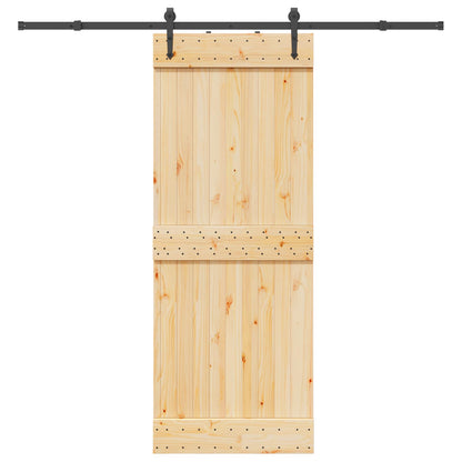 Schuifdeur NARVIK Naturel en Zwart 80 x 210 cm (213,5 cm)