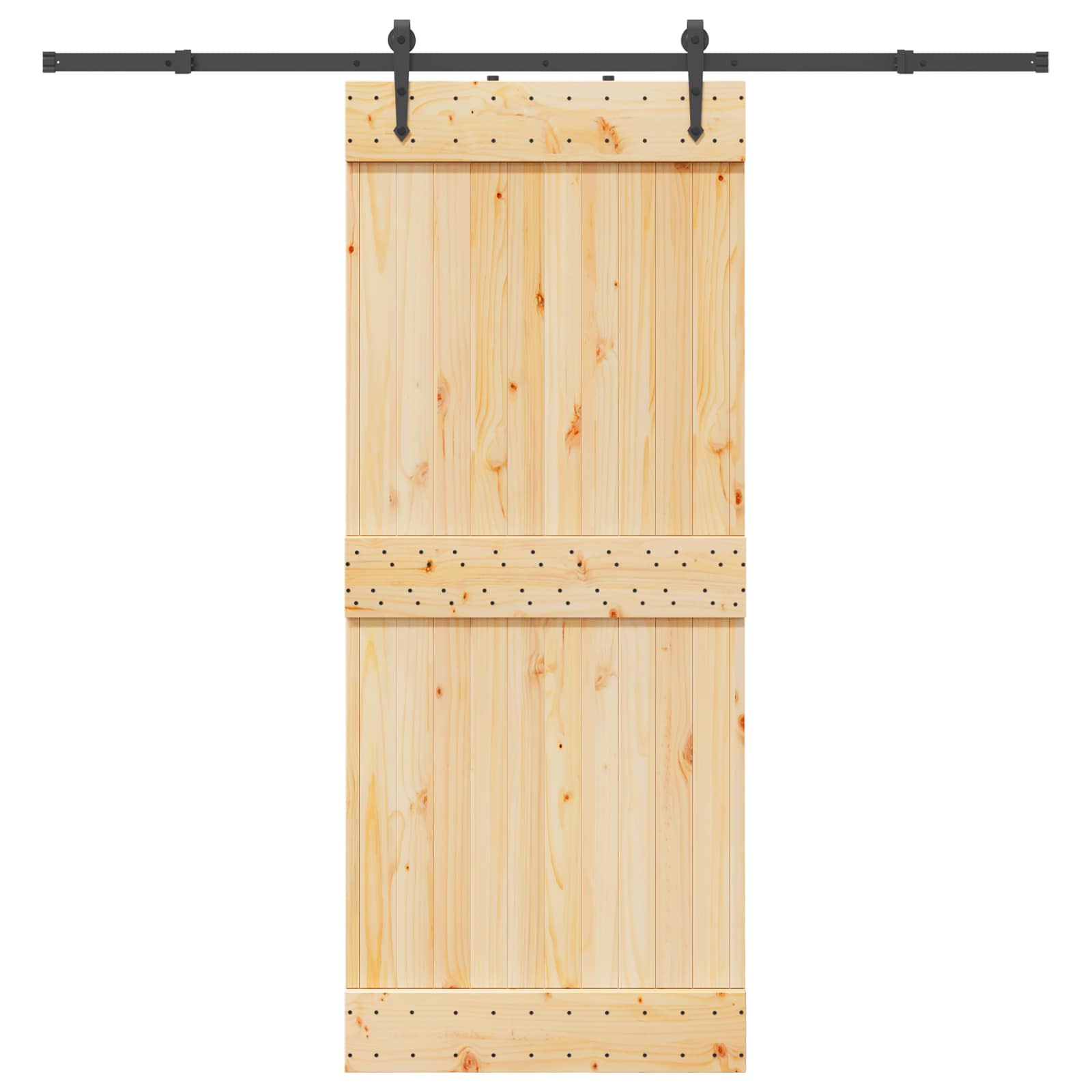 Schuifdeur NARVIK Naturel en Zwart 85 x 210 cm (213,5 cm)