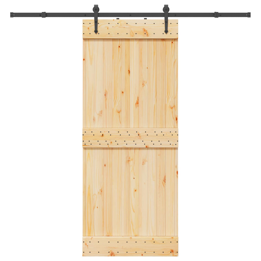 Schuifdeur NARVIK Naturel en Zwart 85 x 210 cm (213,5 cm)