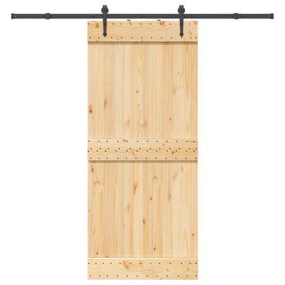 Schuifdeur NARVIK Naturel en Zwart 90 x 210 cm (213,5 cm)