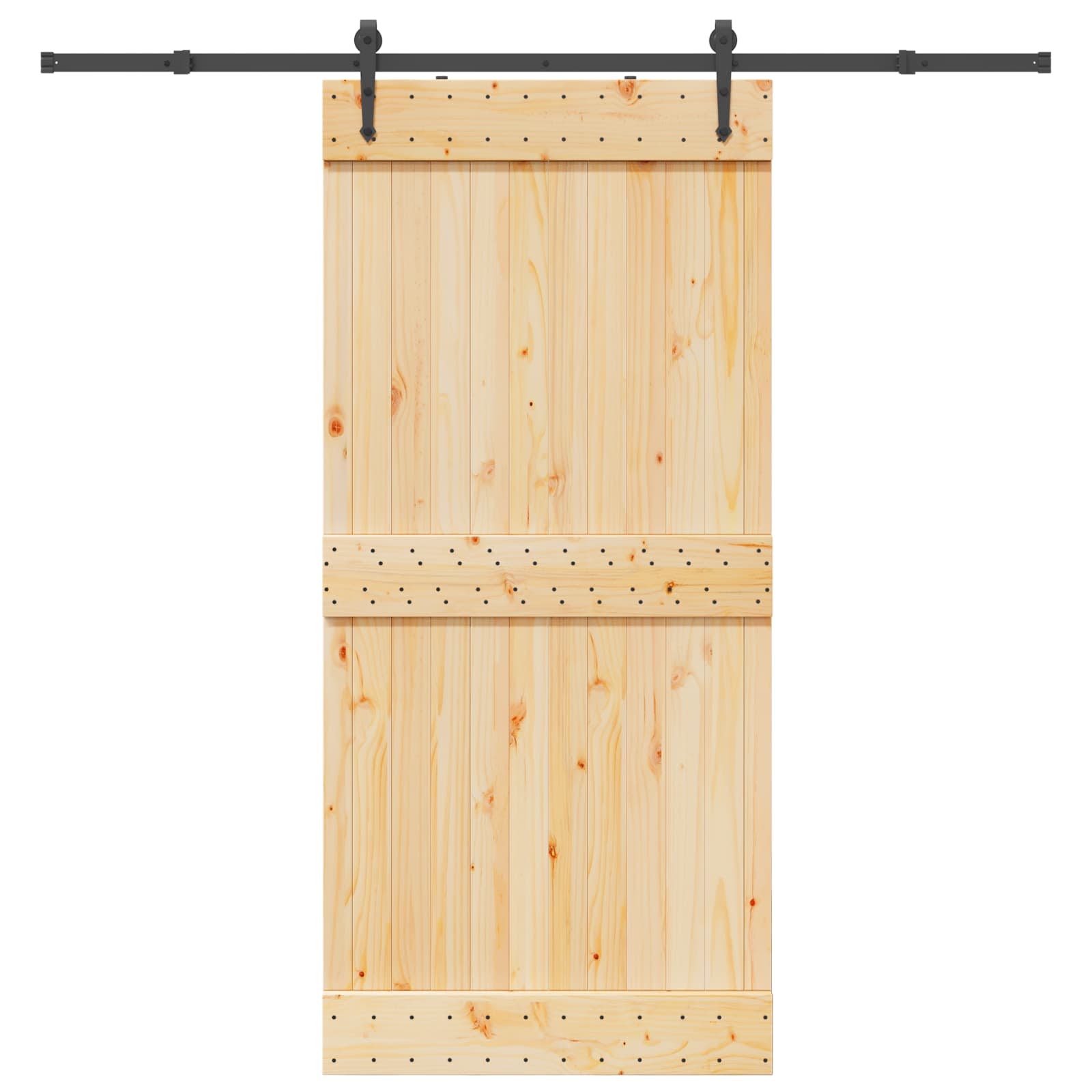 Schuifdeur NARVIK Naturel en Zwart 95 x 210 cm (213,5 cm)