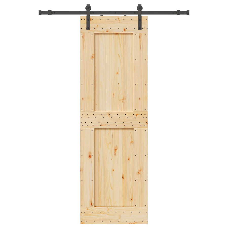 Schuifdeur NARVIK Naturel en Zwart 70 x 210 cm (152,5 cm)