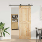 Sliding door NARVIK Natural and Black 80 x 210 cm (152.5 cm)