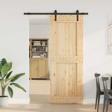 Schuifdeur NARVIK Naturel en Zwart 85 x 210 cm (152,5 cm)